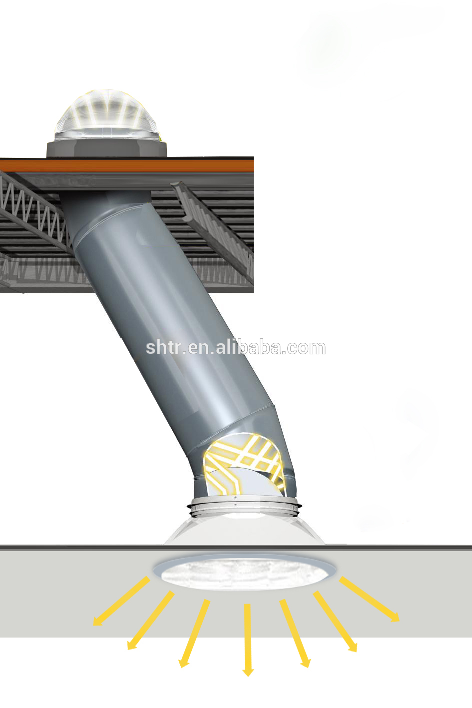 Clarabóia tubular reflexiva de cúpula de 10 polegadas